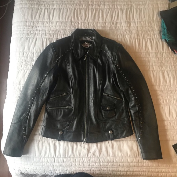 Harley Davidson Leather Riding Jacket - Picture 3 of 11